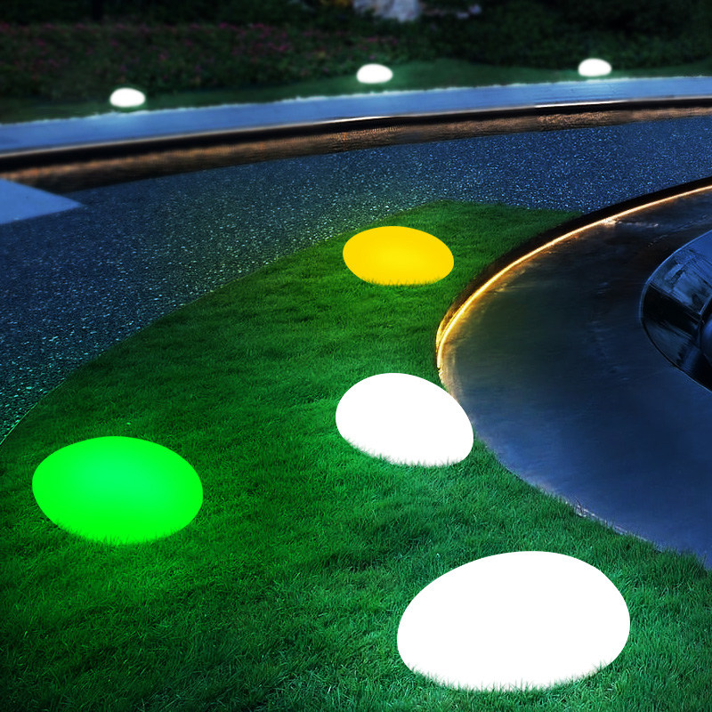 LED Outdoor Luminous Stone Lamp Solar Landscape Lamp Garden Decorative Lamp Park Lawn Pebble Modeling Lamp
