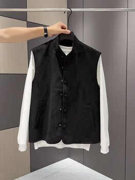 Autumn new men's stand-up collar vest 2026 fashion versatile trendy temperament simple solid color popular sleeveless waistcoat