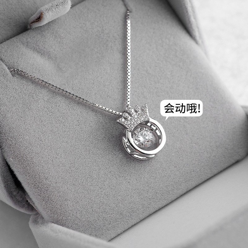 Zhou Shengsheng women's PT950 platinum necklace 18K white gold smart diamond pendant 520 Valentine's Day gift