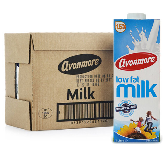 Ireland Ain Moore AVONMORE Low Fat Pure Milk 1L * 6 Cartons 3G 100ml Milk Protein