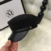 Japan Net Red new autumn and winter mens and womens Joker cap flat top wool woolen beret black hat tide tide