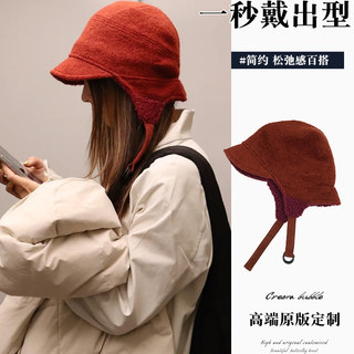 Korean Style Thickened Ear-Protecting Lei Feng Hat for Women, New Autumn and Winter Windproof Versatile Cycling Outdoor Pilot Hat Trendy