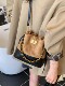 Korean autumn and winter contrasting suede bags for women 2025 new fashion rhombus crossbody bag chain portable bucket bag