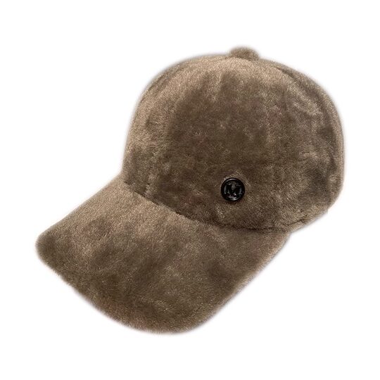 French thickened warm baseball cap for men and women, versatile M letter, small peaked cap with face, autumn and winter plush hat