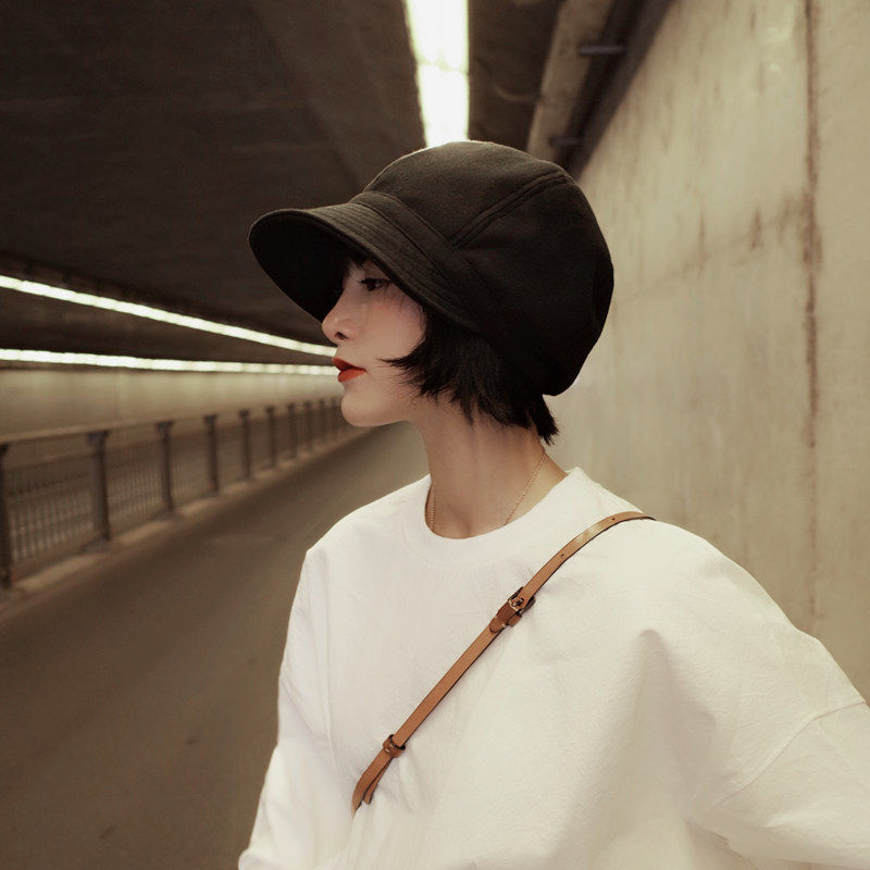 Japanese net red autumn and winter retro art Mao anise cap men and women warm and casual 100 hitch a painter Duck Tongue Cap Children