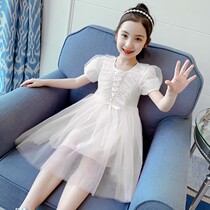 Girl Short Sleeve Dress White Children Princess Dress Little Girl Princess Dresses Summer Ultrathin Dresses Dresses Summer