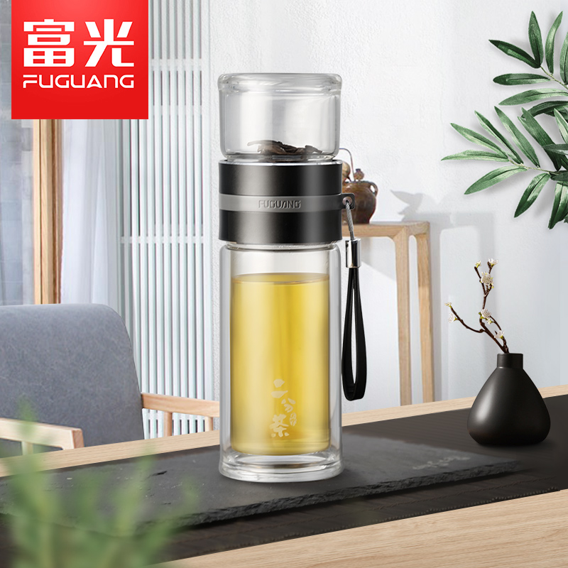 Rich Light Tea Water Separation Tea Cup Double Glass Water Cup Sub men and women portable accompanying cup Creative filter tea maker