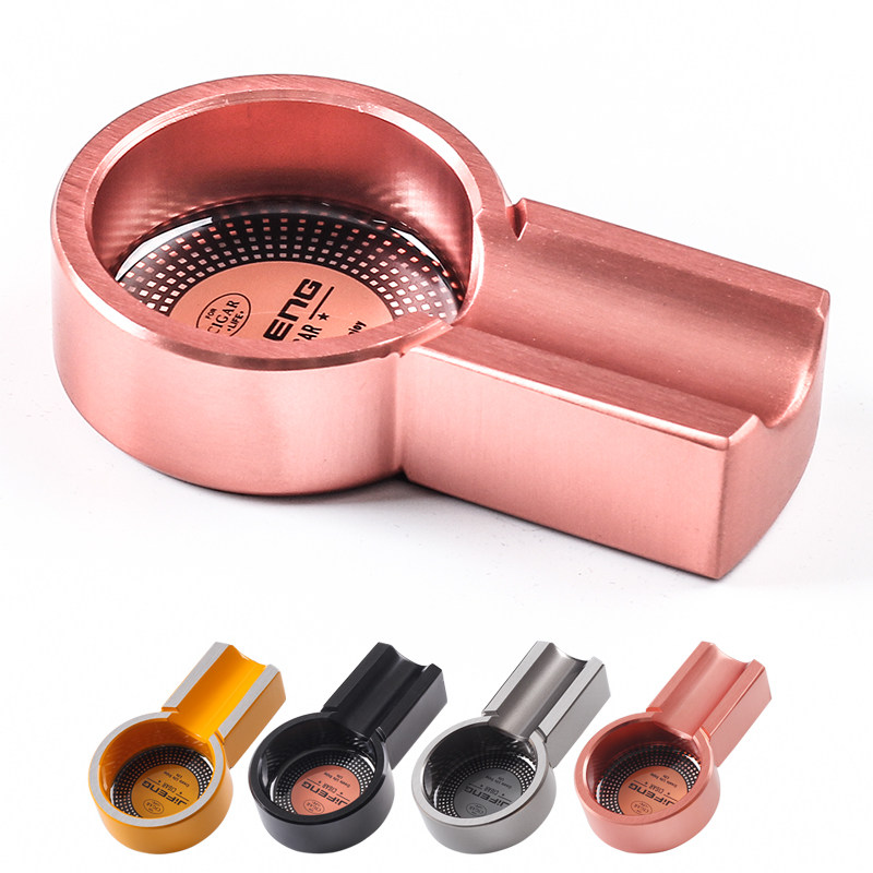 Monsoon Cigar Unit Alloy Ashtray Stylish Portable Metal Single Slot Office Cigar Ashtray