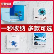  Bathroom clothes locker Mural shelf Toilet toilet Wall-mounted wall-free perforated folding storage