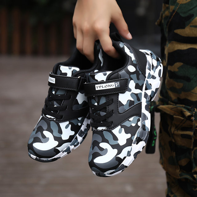 Children's shoes boys camouflage shoes mesh breathable sports shoes children's military training shoes children's middle and big children spring and summer trendy shoes