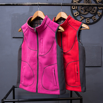 Outdoor sports fleece vest vest female fleece Korean autumn and winter warm vest size mountain climbing riding leisure vest