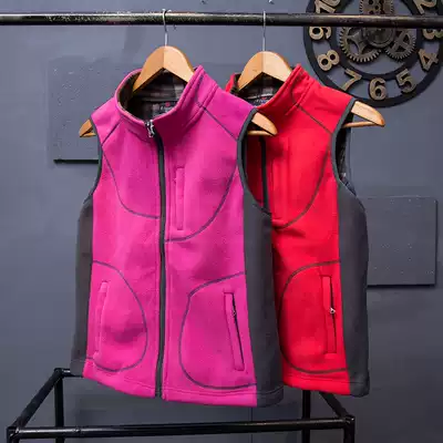 Outdoor sports fleece vest female fleece Korean version of autumn and winter warm vest large size mountaineering and cycling leisure outside riding vest
