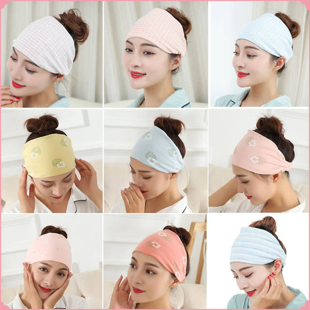 Summer confinement hat postpartum summer spring and autumn thin section pregnant women windproof turban pure cotton headband big head circumference female winter