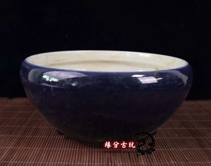 Blue glazed handicraft ceramic ashtrays Qingporcelain Chinese simplified meditation Home Tea Table Tabletop Decorations small swinging pieces-Taobao