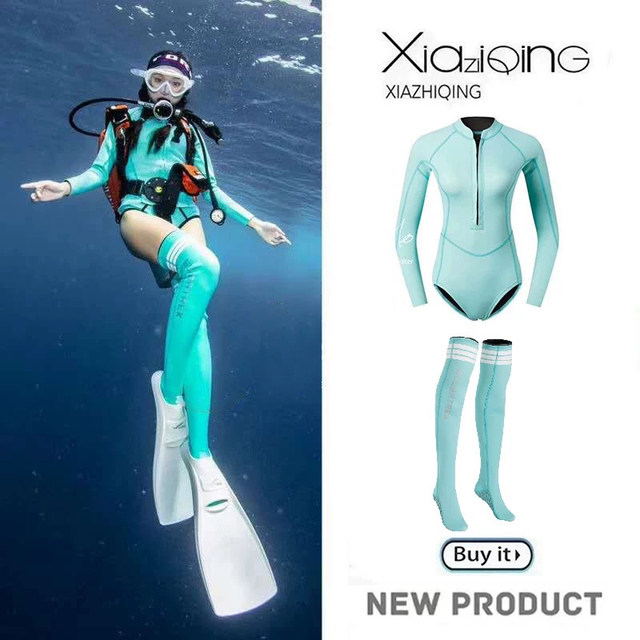 New Xueyue Haoyue 2MM diving suit one-piece snorkeling warm wet suit quick-drying surfing suit jellyfish sun protection swimsuit