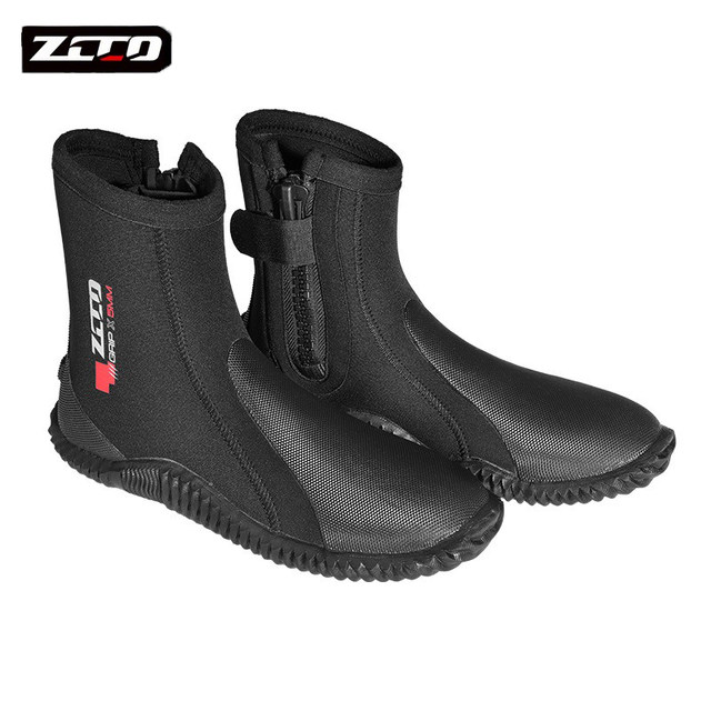 5MM high-top diving shoes, diving boots, outdoor beach tracing shoes, non-slip wading water sports, warm surfing and snorkeling
