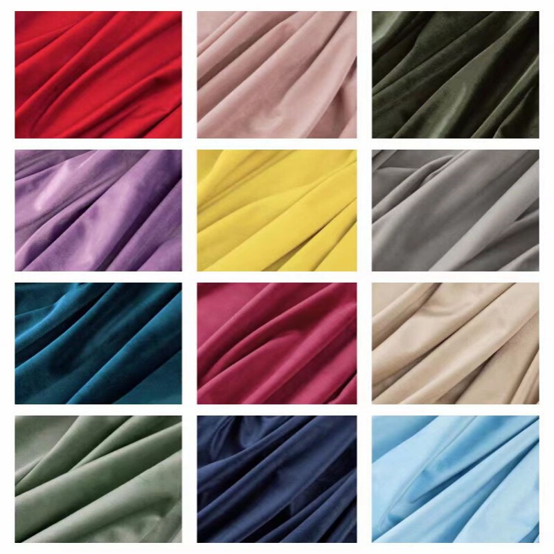 Solid Color Velvet Fabric Clothing Sofa Pillowcase Bed Cover Velvet Material Decorative Home Textile Background Velvet Fabric