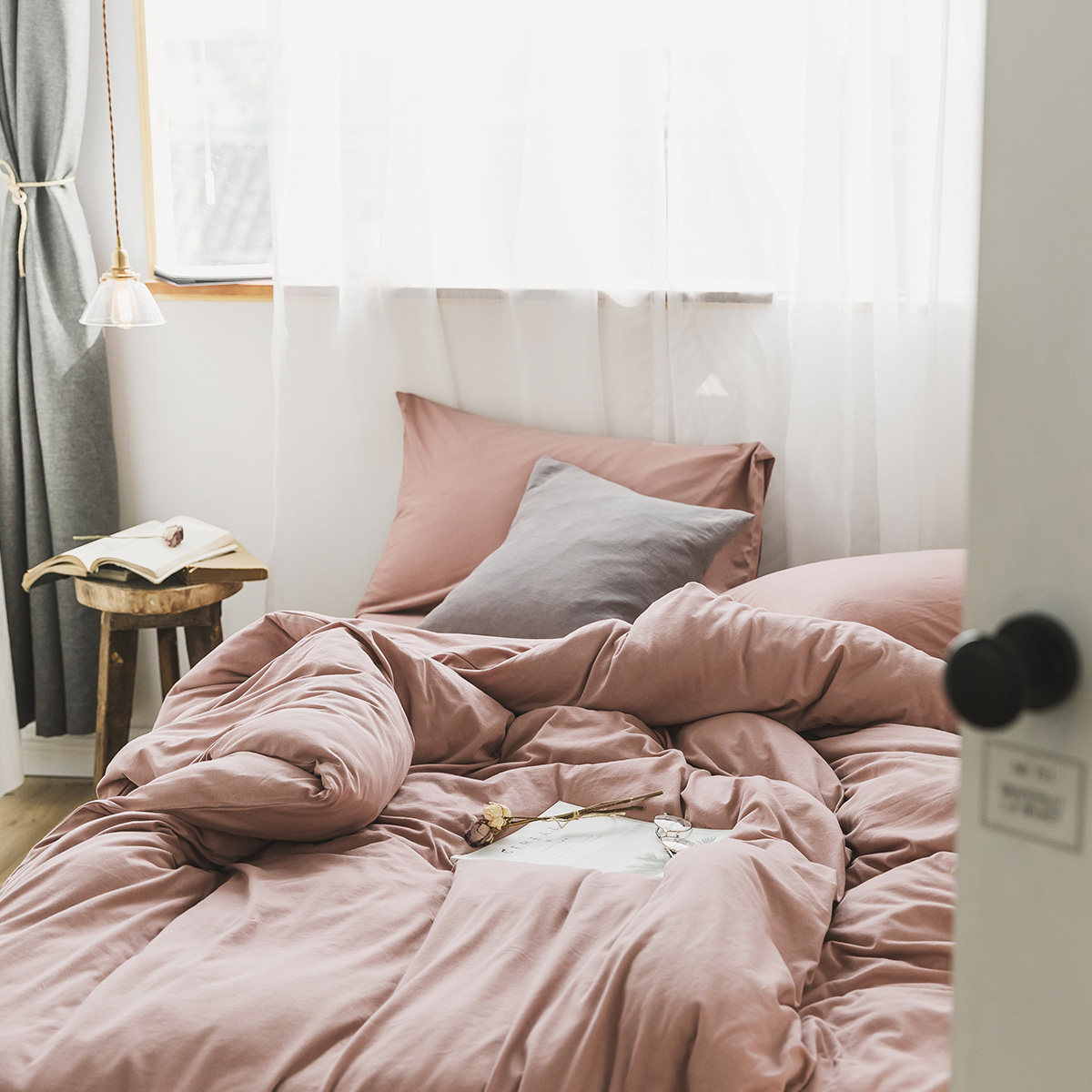 Total Cotton Tiangeranium cotton four sets 1 8m bed linen pure cotton bed Bedding Knitted Cotton Single Student Dormitory