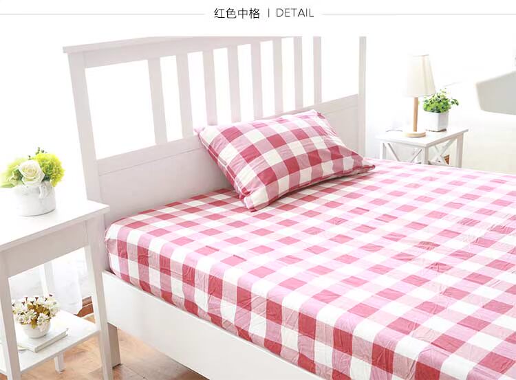 Chất liệu cotton được giặt theo phong cách Nhật Bản 笠 Cotton kẻ sọc đơn giản ga chun bọc giường spa