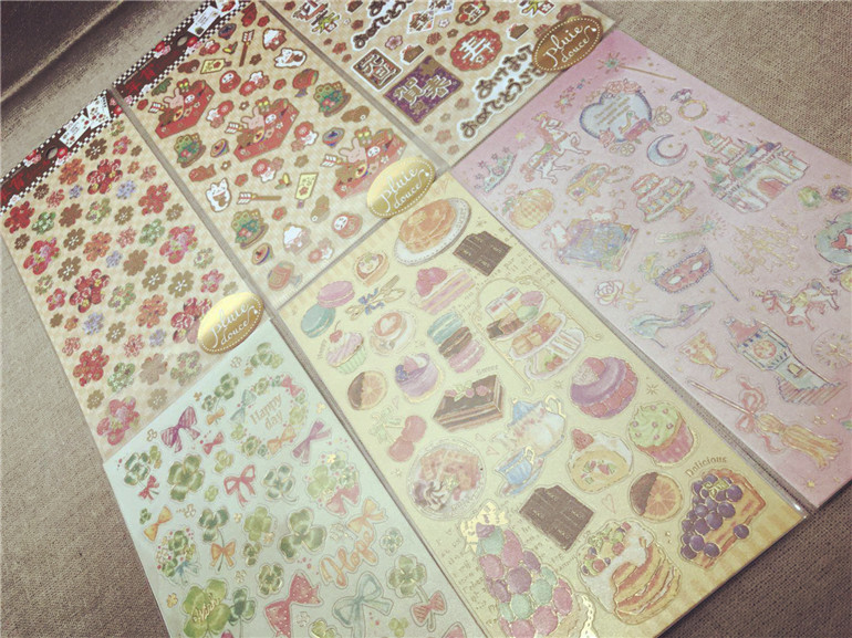 Japan Mind Wave sticker Pluie douce gold leaf gourmet gold leaf gourmet stationery diary hand ledger stationery