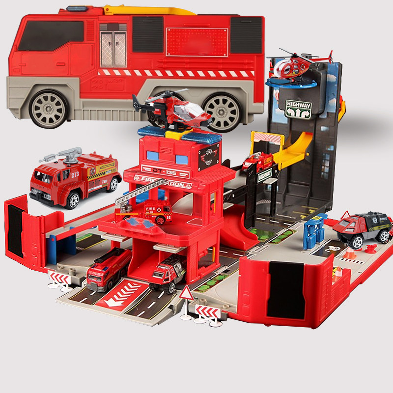 German Dickie Children's Big Fire Truck Base Sound And Light Deformation Toy Boy Large Car Suit Resistant