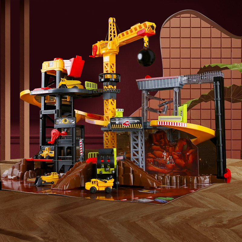 German Dickie Children Large Number Tower Crane Emulation Engineering Scene Sound And Light Suit Toy Boy Heap High Machine Presents