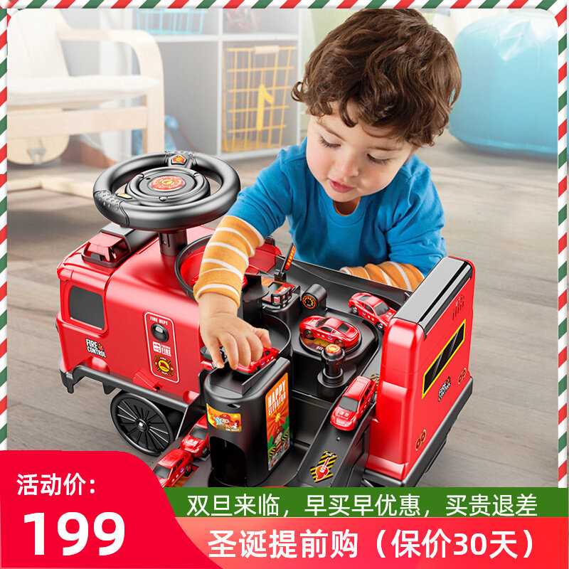 Children's car break through big adventure toys can sit on the bus fire baby toddler boy large Christmas gift