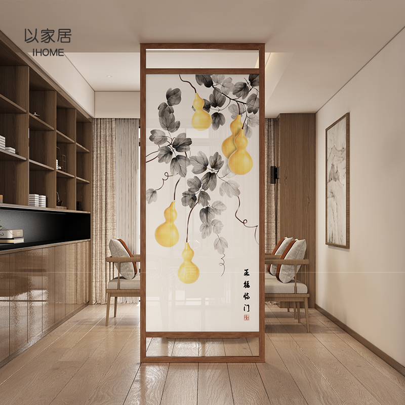 New Chinese screen partition living room entry porch hollow bedroom dining room partition wall household seat screen five blessings