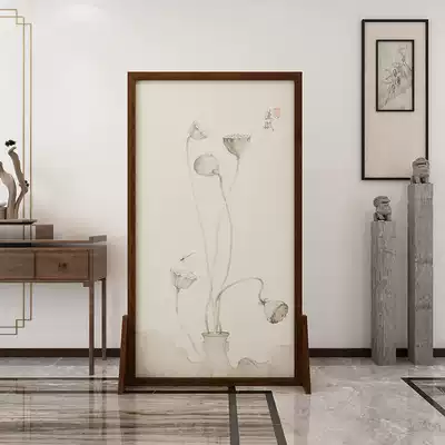 Chinese screen entrance to the door partition barrier barrier home living room study office movable solid wood Zen screen