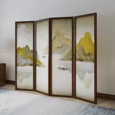 New Chinese screen partition living room folding mobile hotel office meeting area blocking Jinshan Jucai folding screen