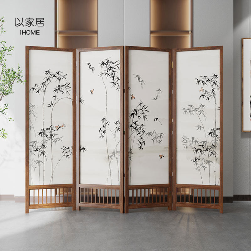 Chinese folding screen partition living room Xuanguan bedroom shelter decoration mobile folding and folding modern minimalist tea room fence folding screen