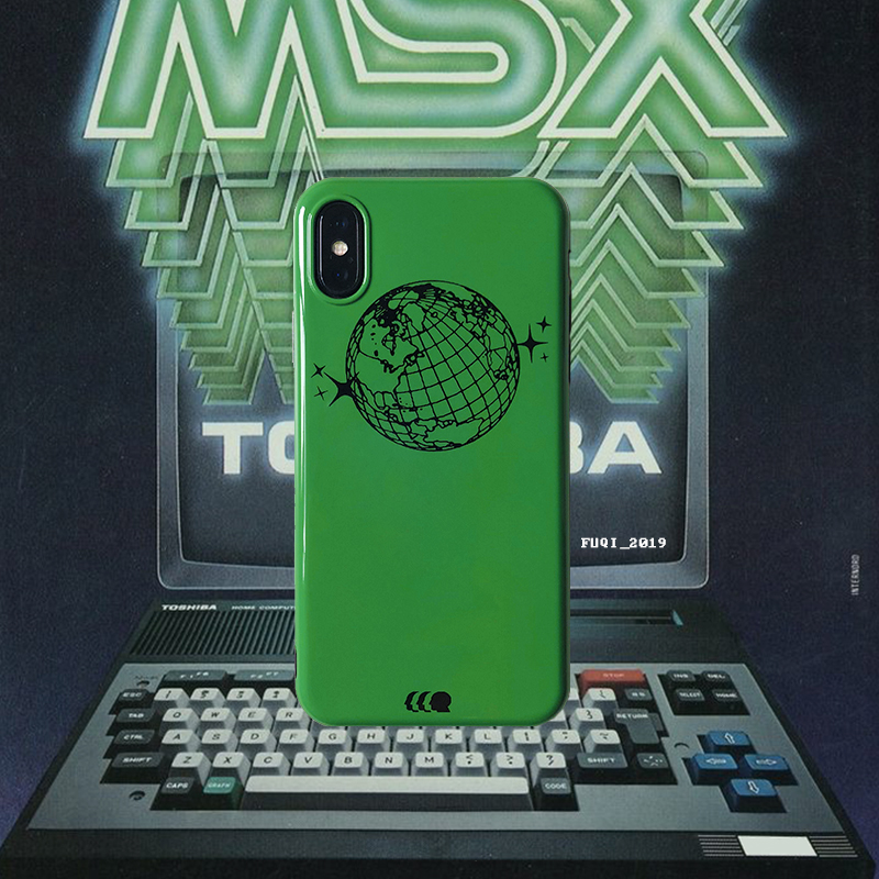 Fu gas original suitable for Apple XsMaxr mobile phone protective shell green earth cool iphone7 8PLUS cyberpunk glossy