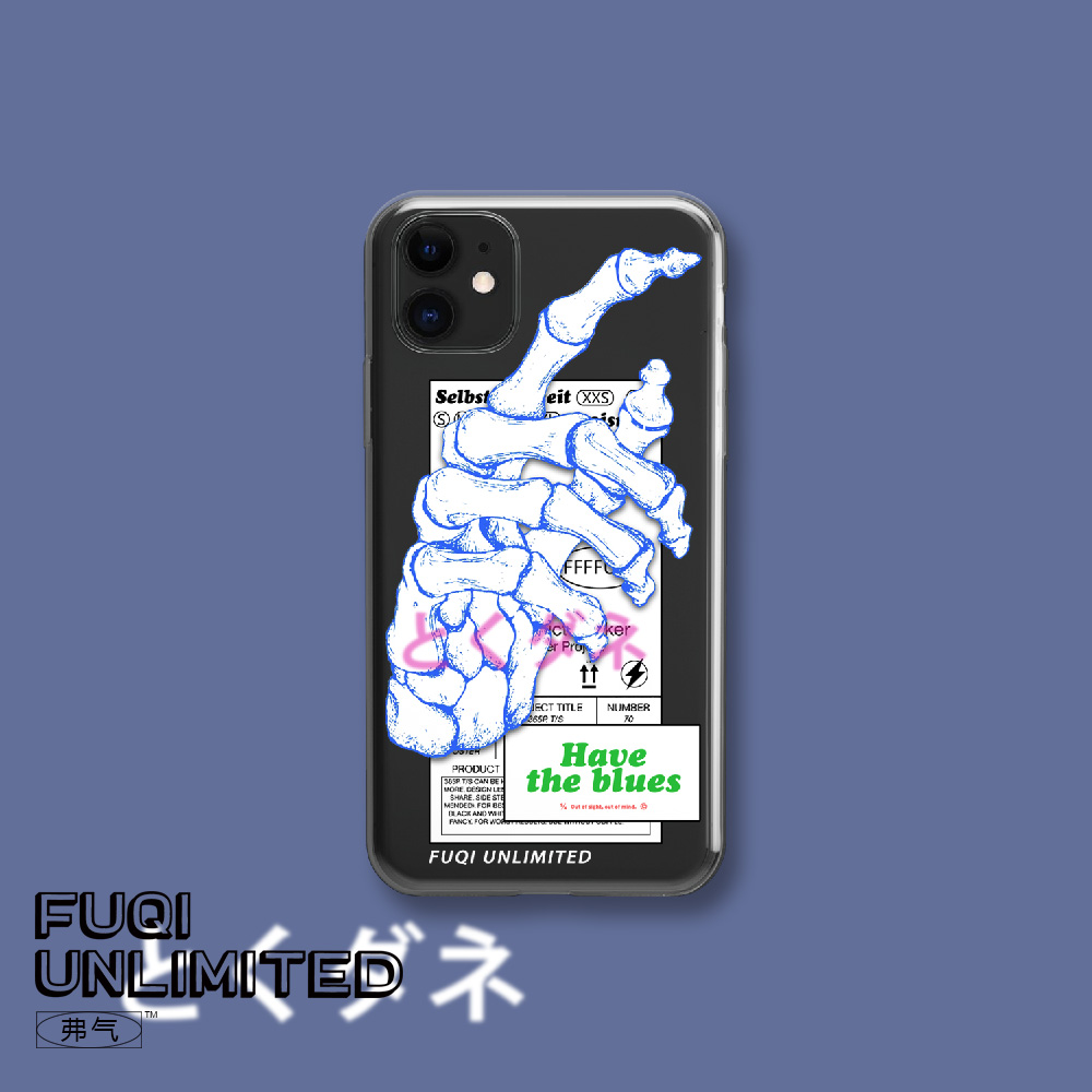 Fu gas original Apple X mobile phone protective case suitable for iPhone11promax transparent all-inclusive soft shell SE2 Europe and the United States xr