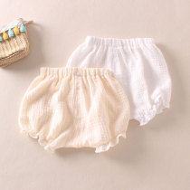 Summer baby shorts thin cotton yarn net version large PP pants pure white girl lace pants male pant pants baby pants