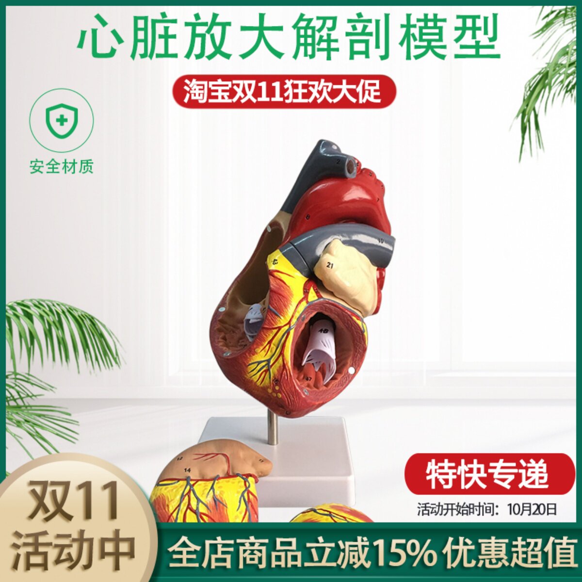 放大版人体心脏解剖模型 心脏模型 心脏教学教具 心脏结构模型