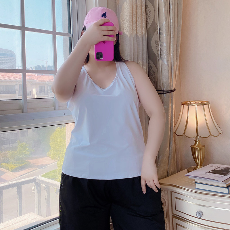 200 catties fat MM large size yoga vest comfortable casual bottoming beautiful back underwear with chest pad fitness suspender top