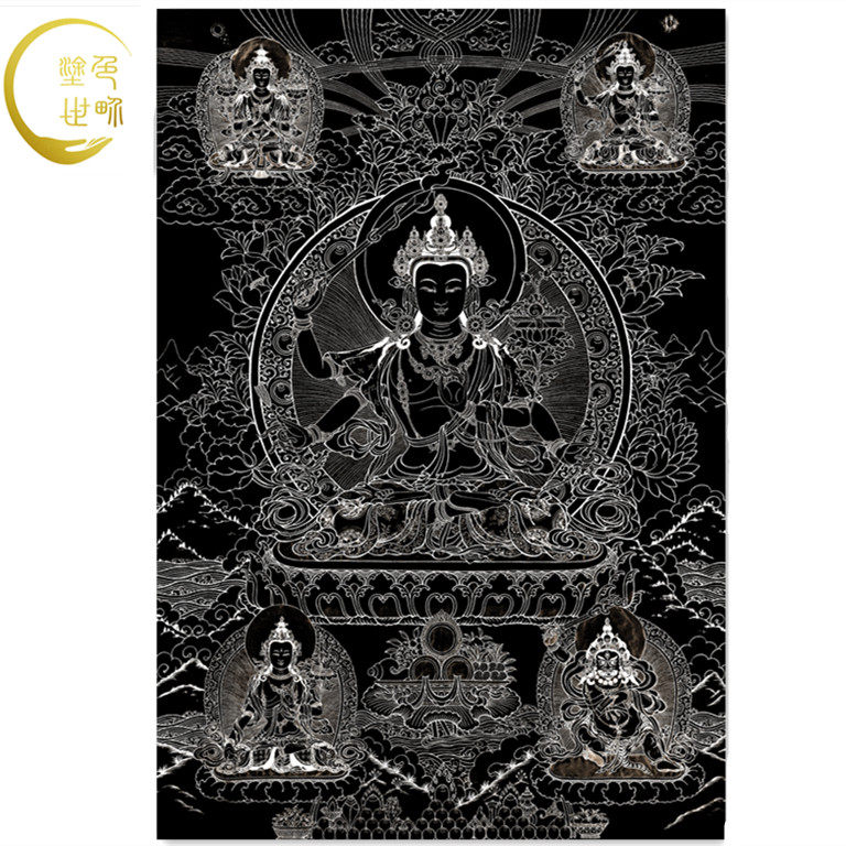 Five Manjushri Thangka canvas gold Hand-painted coloring diy coloring painting Decompression meditation(coloring world)