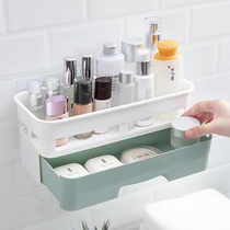 Cosmetic storage box washroom Double-layer drawer-type upholstered plastic shelve containing shelf debris finishing rack