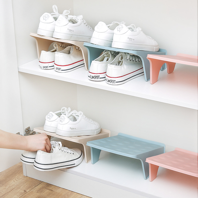 Home Storage Shoe Rack Bilayer Shoe Care Plastic One-piece Simple Province Space Economy Type Easy Shoes Containing Deck Shelf