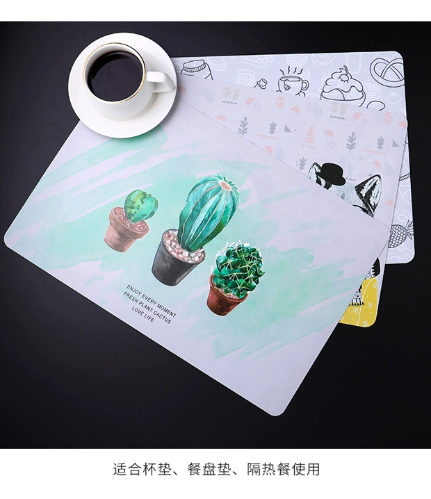 Bảng cách nhiệt mat Bảng Tây mat nhà sáng tạo phim hoạt hình hình chữ nhật bộ đồ ăn pad tấm pad coaster chống nóng pad