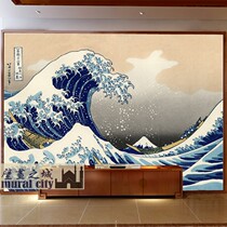 Day style and wind wallpaper Japanese style Japanese style Japanese style wall applique Painting Fresco Day restaurant Kanagawa Surf