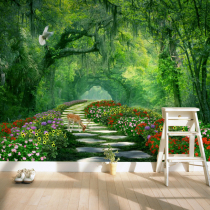 3d Solid Self-Adhesive Wall Patch Forest Trees Mural Sticker Living Room TV Background Wall Wallpaper Nature Landscape Wallpaper