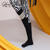 Geliqi 2023 New Belly Dance Practice Socks Mid-Tube Mandarin Duck Calf Knee Socks Soles Silicone Non-Slip Socks