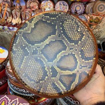 Xinjiang tambourine ethnic musical instrument ornaments pendant cowhide painted snakeskin performance props hotel decoration home accessories