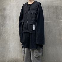 Thunderbolt A flower Dark street reflective stitching Multi-pocket snap function tactical street vest waistcoat