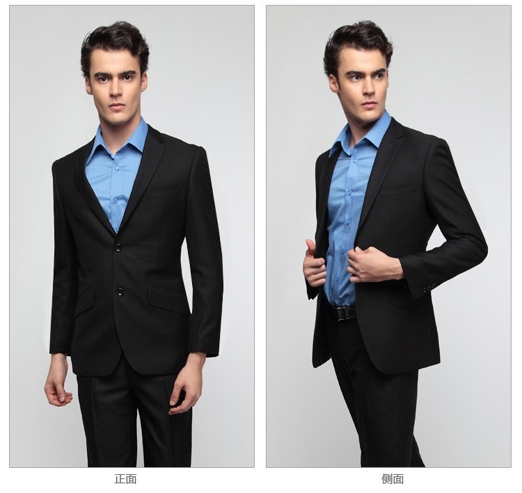 Bộ quần áo G2000 phù hợp với nam màu đen Slim chống nhăn phù hợp với tốt nghiệp tốt nghiệp đồng phục tốt nghiệp vest nam