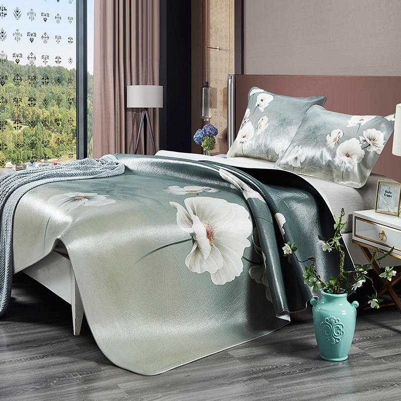 Golden Mountain Gorge Painted Pure Color Cow Leather Mats 1 5m1 8 m Bed Three Sets Genuine Leather Soft Mat Head Layer Buffalo Leather Mat