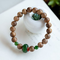 Noisy witch shop 7nows) Kalimantan agarwood Russian Jasper Good Luck Ring South Red single Circle Bracelet National style