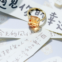 Noisy witch shop 7nows) seven pulse wheel of glacial yellow crystal good luck ring female candy color gem