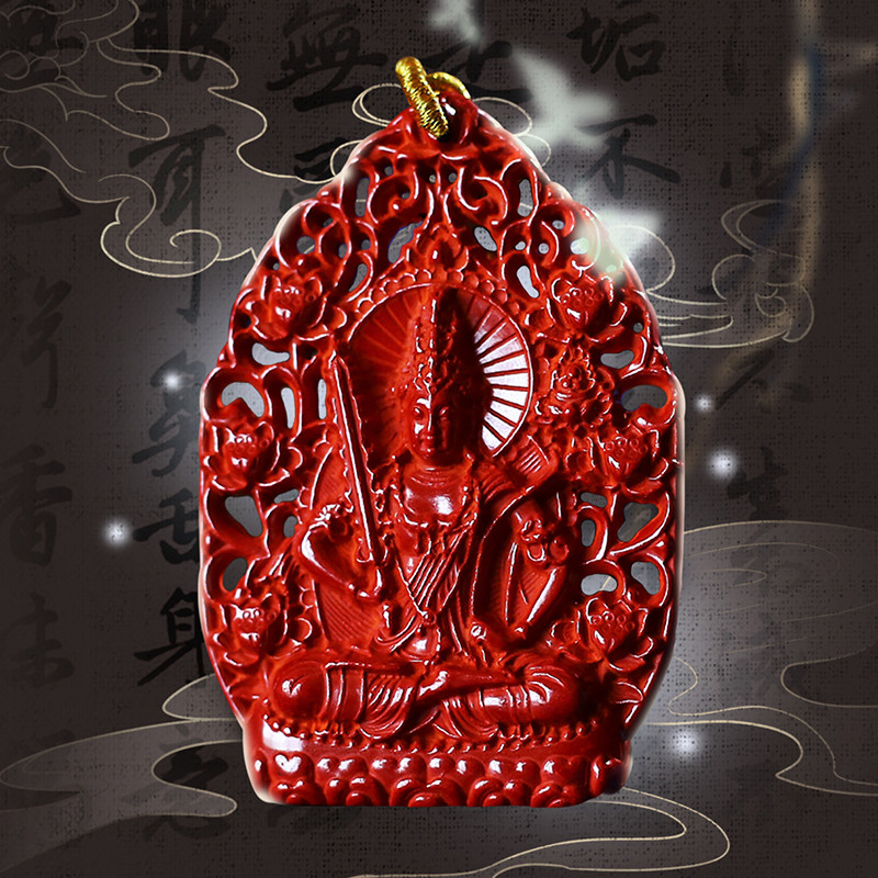 Meet your lucky) Zodiac guardian Buddhist hollowed-out double-sided engraving pendant necklace with national wind